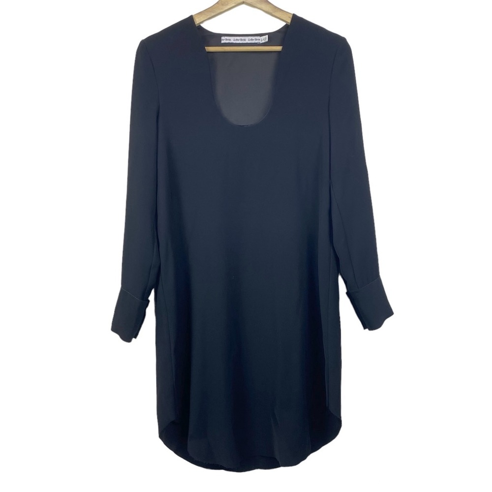 & OTHER STORIES Long Sleeve Scoop Neck Shift Dress, Black, Size 4